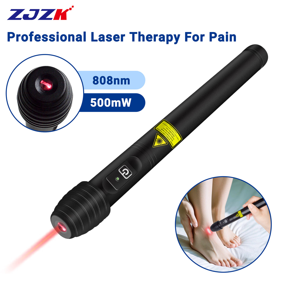 ZJZK 500mW 808nm Laser Acupuncture Pen for Pain Relief Therapy Acupoints Meridian